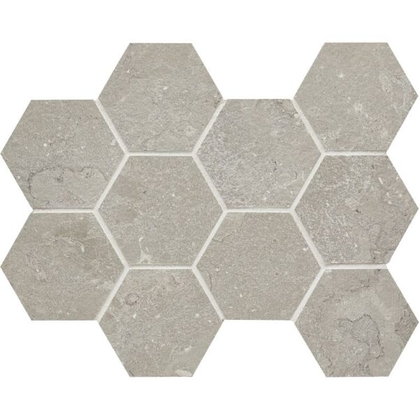 Arizona Tile Lagos 4" Hex Mosaic Light Grey