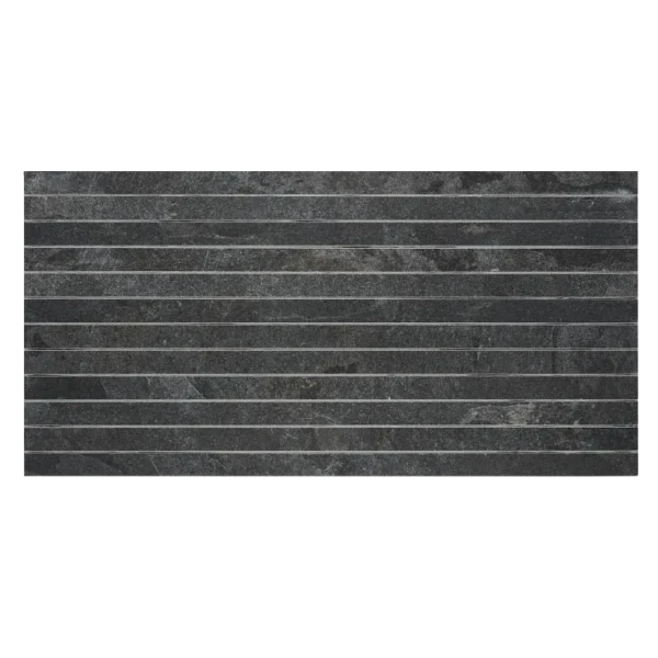 Arizona Tile Canyon Straight Stack 1" X 24" Mosaic Black